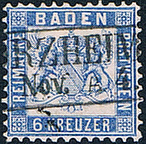 Baden 1862 Mi.-Nr. 19 - gestempelt