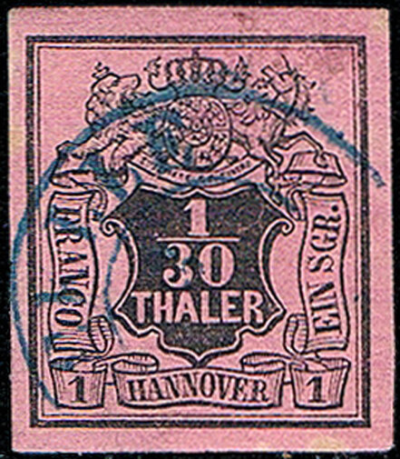 Hannover 1851 Mi.-Nr. 3 b - gestempelt