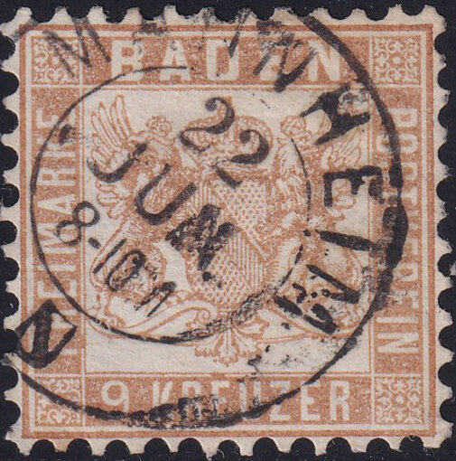 Baden 1862 Mi.-Nr. 20 ba - gestempelt