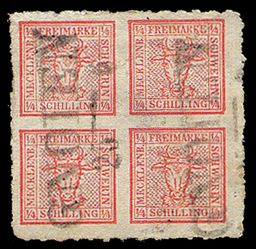 Mecklenburg-Schwerin 1856 Mi.-Nr. 1 - gestempelt