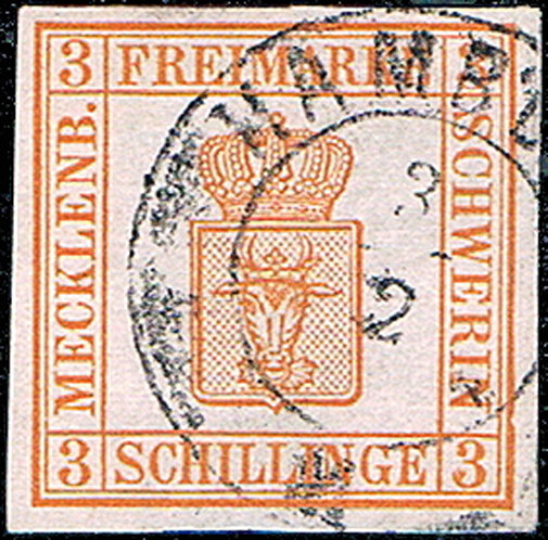Mecklenburg-Schwerin 1856 Mi.-Nr. 2 b - gestempelt