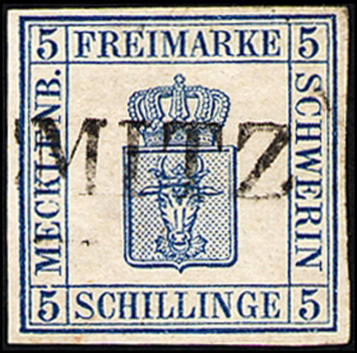 Mecklenburg-Schwerin 1856 Mi.-Nr. 3 - gestempelt