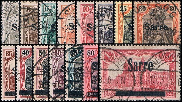 Saargebiet 1920 Mi.-Nr. 1-17 - gestempelt