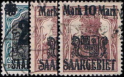 Saargebiet 1920 Mi.-Nr. 50-52 - gestempelt