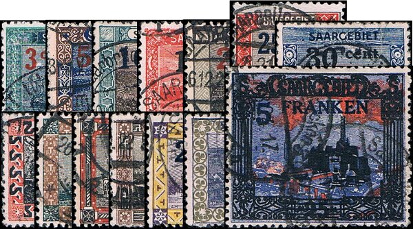 Saargebiet 1921 Mi.-Nr. 70-83 - gestempelt