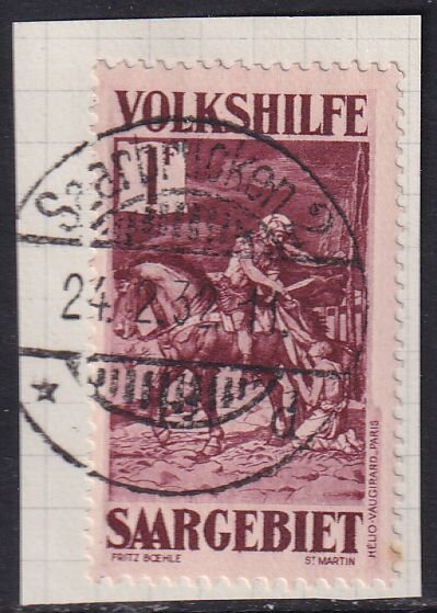 Saargebiet 1931 Mi.-Nr. 153 auf Unterlage Luxus gepr. Schmidt-Ney VP- gestempelt