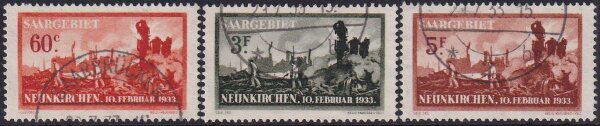 Saargebiet 1933 Mi.-Nr. 168-170 - gestempelt geprüft
