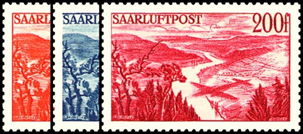 Saarland 1948 Mi.-Nr. 252-254 - postfrisch