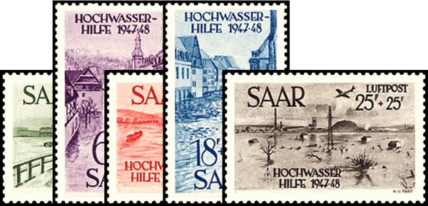 Saarland 1948 Mi.-Nr. 255-259 - postfrisch