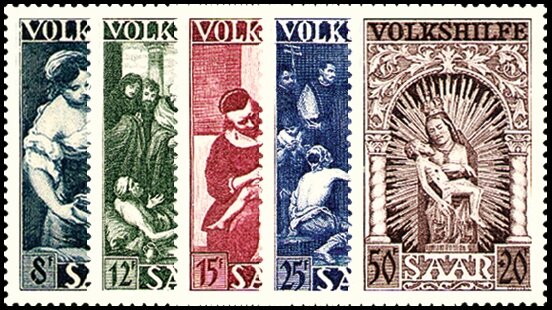 Saarland 1949 Mi.-Nr. 267-271 - postfrisch