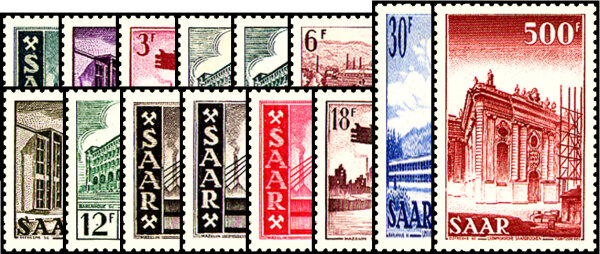 Saarland 1952 Mi.-Nr. 319-337 - postfrisch
