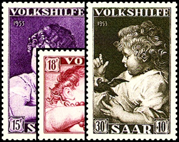 Saarland 1953 Mi.-Nr. 344-346 - postfrisch