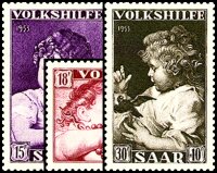 Saarland 1953 Mi.-Nr. 344-346 - postfrisch