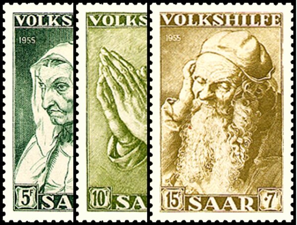 Saarland 1955 Mi.-Nr. 365-367 - postfrisch