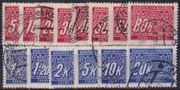 B+M-Porto 1939 Mi.-Nr. 1-14 - gestempelt