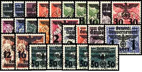 Generalgouvernement 1940 Mi.-Nr. 14-39 - gestempelt