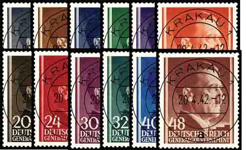 Generalgouvernement 1941 Mi.-Nr. 71-82 - gestempelt