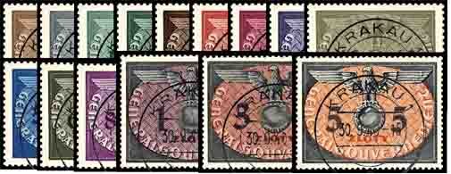 GG-Dienst 1940 Mi.-Nr. 1-15 - gestempelt