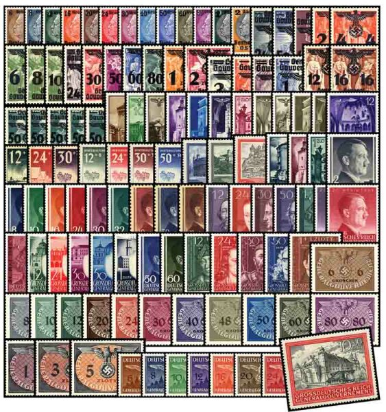 Generalgouvernement 1939-1945 Mi.-Nr. 1-125, 1-36, 1-4 - postfrisch