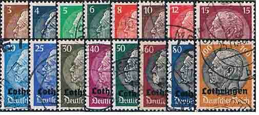 Lothringen 1940 Mi.-Nr. 1-16 - gestempelt