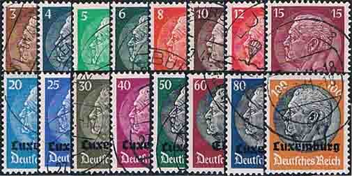 Luxemburg 1940 Mi.-Nr. 1-16 - gestempelt
