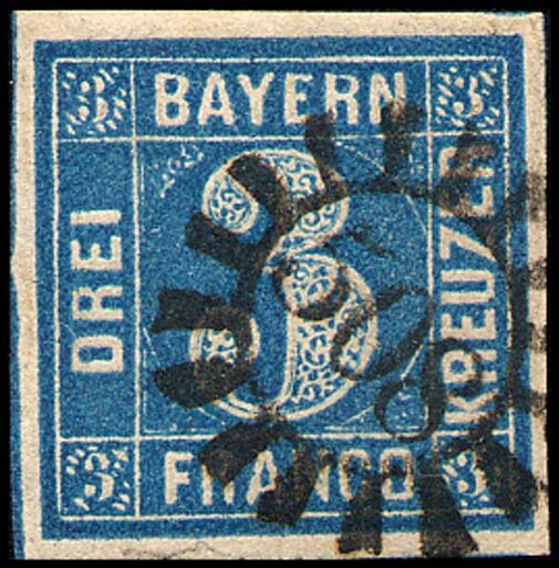 Bayern 1850 Mi.-Nr. 2 - gestempelt