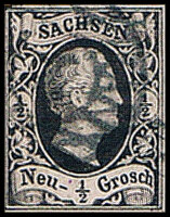 Sachsen 1851 Mi.-Nr. 3 a - gestempelt