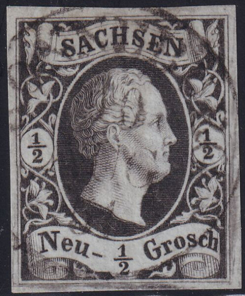 Sachsen 1851 Mi.-Nr. 3 b - gestempelt