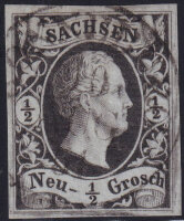 Sachsen 1851 Mi.-Nr. 3 b - gestempelt