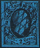 Sachsen 1852 Mi.-Nr. 7 - gestempelt