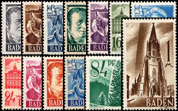 Baden 1947 Mi.-Nr. 1-13 postfrisch