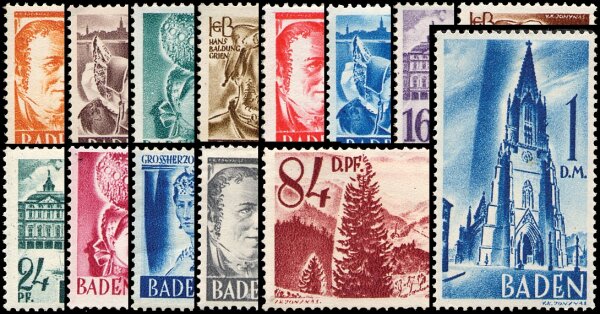 Baden 1948 Mi.-Nr. 14-27 - postfrisch