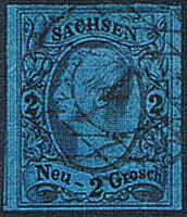 Sachsen 1855 Mi.-Nr.10 - gestempelt