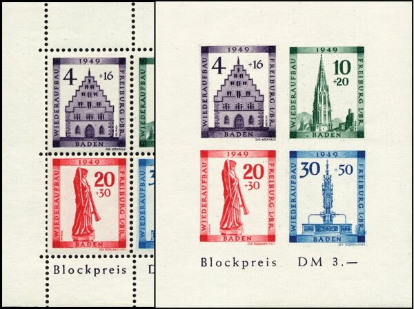Baden 1949 Block 1 A+B - postfrisch