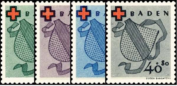 Baden 1949 Mi.-Nr. 42-45 A - postfrisch