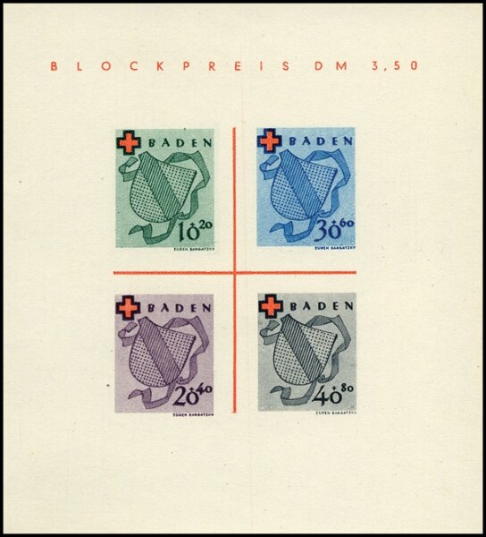 Baden 1949 Block 2 - postfrisch