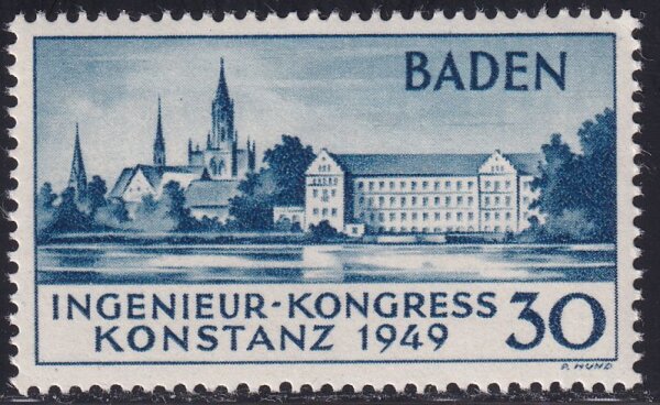 Baden 1949 Mi.-Nr. 46 II - postfrisch Attest Schlegel BPP