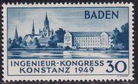 Baden 1949 Mi.-Nr. 46 II - postfrisch Attest Schlegel BPP