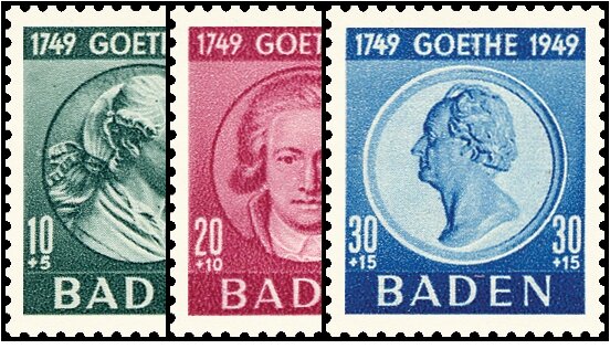 Baden 1949  Mi.-Nr. 47-49 - postfrisch