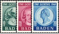 Baden 1949  Mi.-Nr. 47-49 - postfrisch
