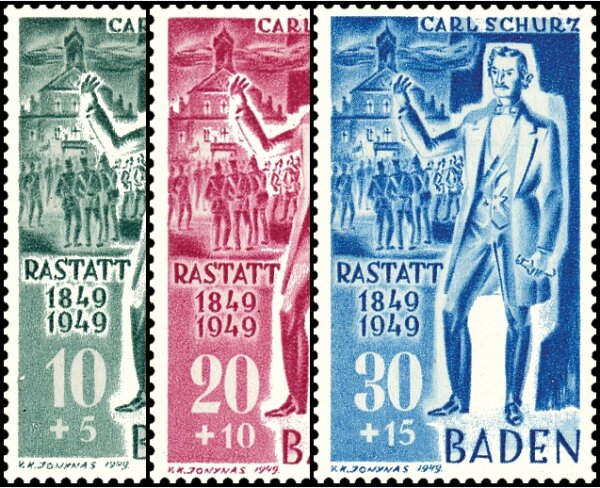 Baden 1949 Mi.-Nr. 50-52 - postfrisch