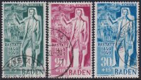 Baden 1945 Mi.-Nr. 50-52 - gestempelt geprüft