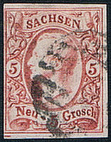 Sachsen 1856 Mi.-Nr. 12  - gestempelt
