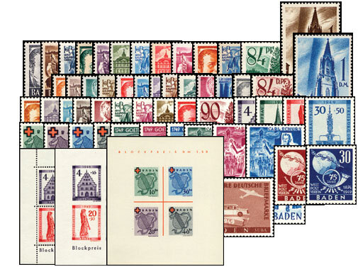 Baden 1947-1949 Mi.-Nr. 1-57 - postfrisch