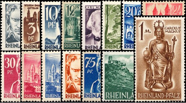 Rheinland-Pfalz 1947 Mi.-Nr. 1-15 - postfrisch