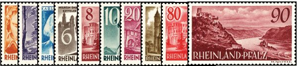 Rheinland-Pfalz 1948 Mi.-Nr. 32-41 - postfrisch