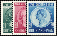 Rheinland-Pfalz 1949 Mi.-Nr. 46-48 - postfrisch