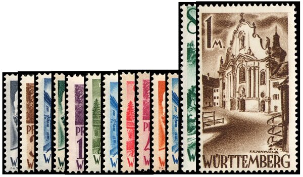 Württemberg 1947 Mi.-Nr. 1-13 - postfrisch