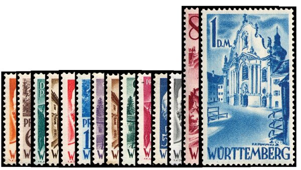 Württemberg 1948 Mi.-Nr. 14-27 - postfrisch