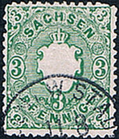 Sachsen 1863 Mi.-Nr. 14 - gestempelt